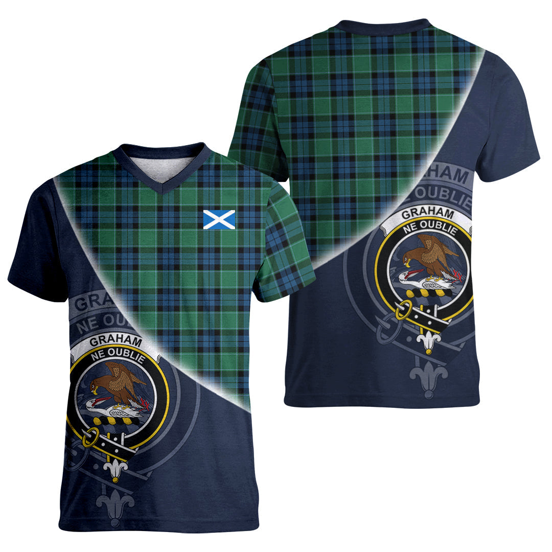 Printivon Graham of Menteith Ancient Tartan Scottish Crest T Shirt