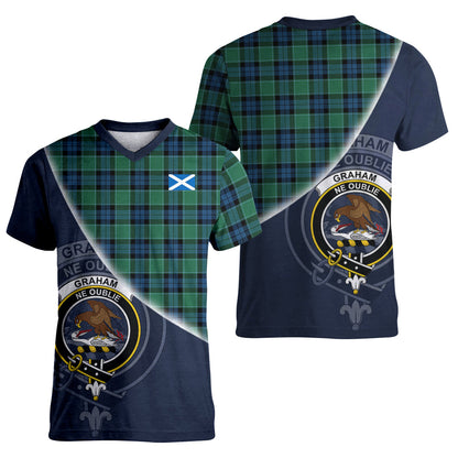 Printivon Graham of Menteith Ancient Tartan Scottish Crest T Shirt