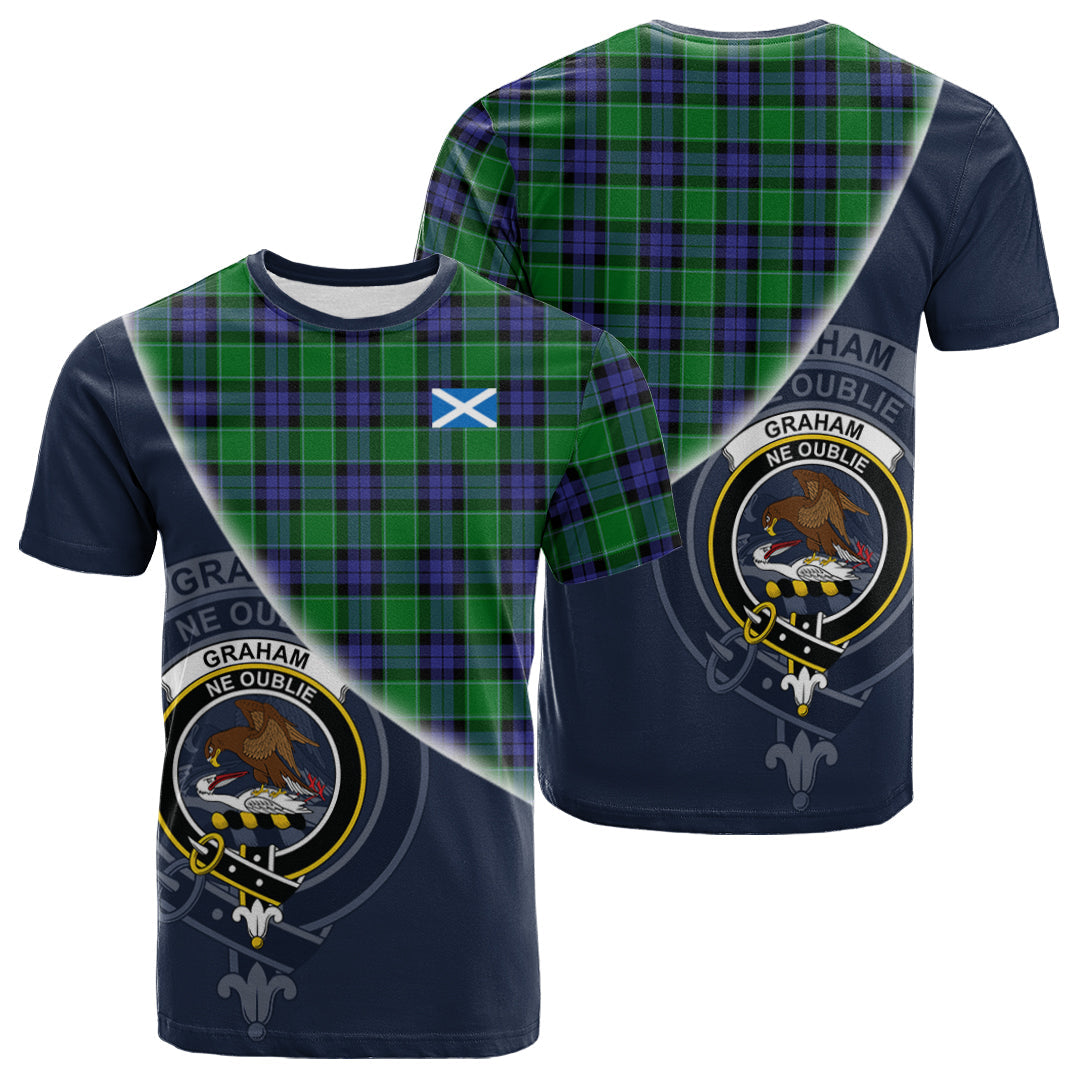 Printivon Graham of Menteith Modern Tartan Scottish Crest T Shirt