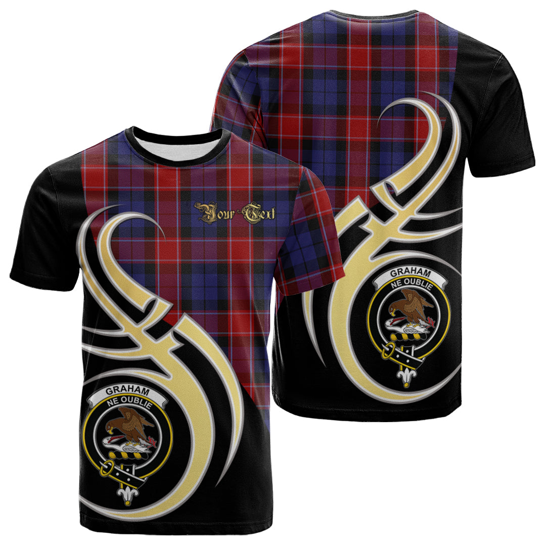 Printivon Graham of Menteith Red Tartan Crest Believe In Me T Shirt