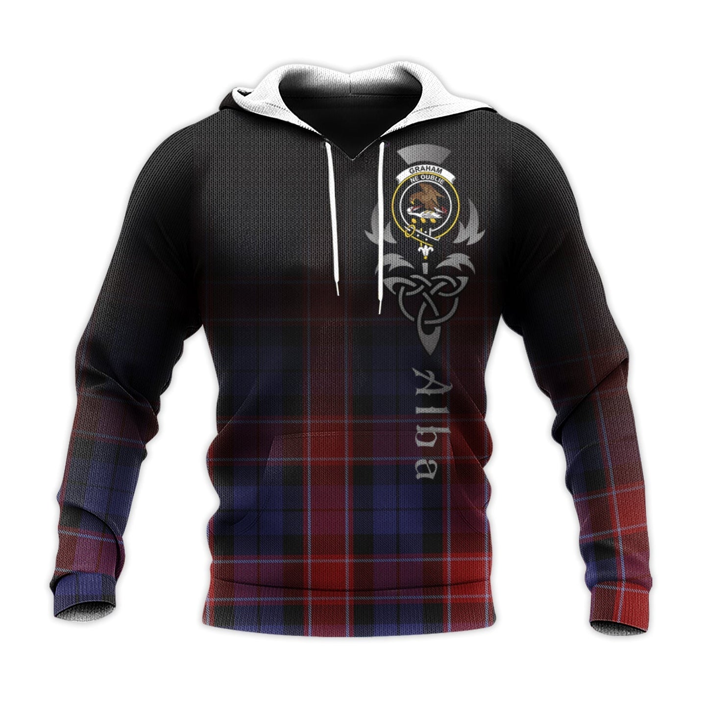 Printivon Graham Of Menteith Red Tartan Crest Alba Celtic Hoodie