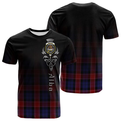 Printivon Graham of Menteith Red Tartan Crest Alba Celtic T Shirt