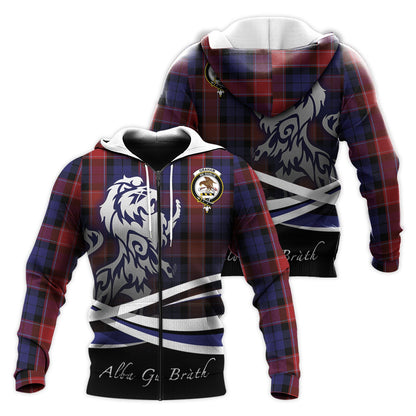 Printivon Graham Of Menteith Red Tartan Scottish Lion Hoodie