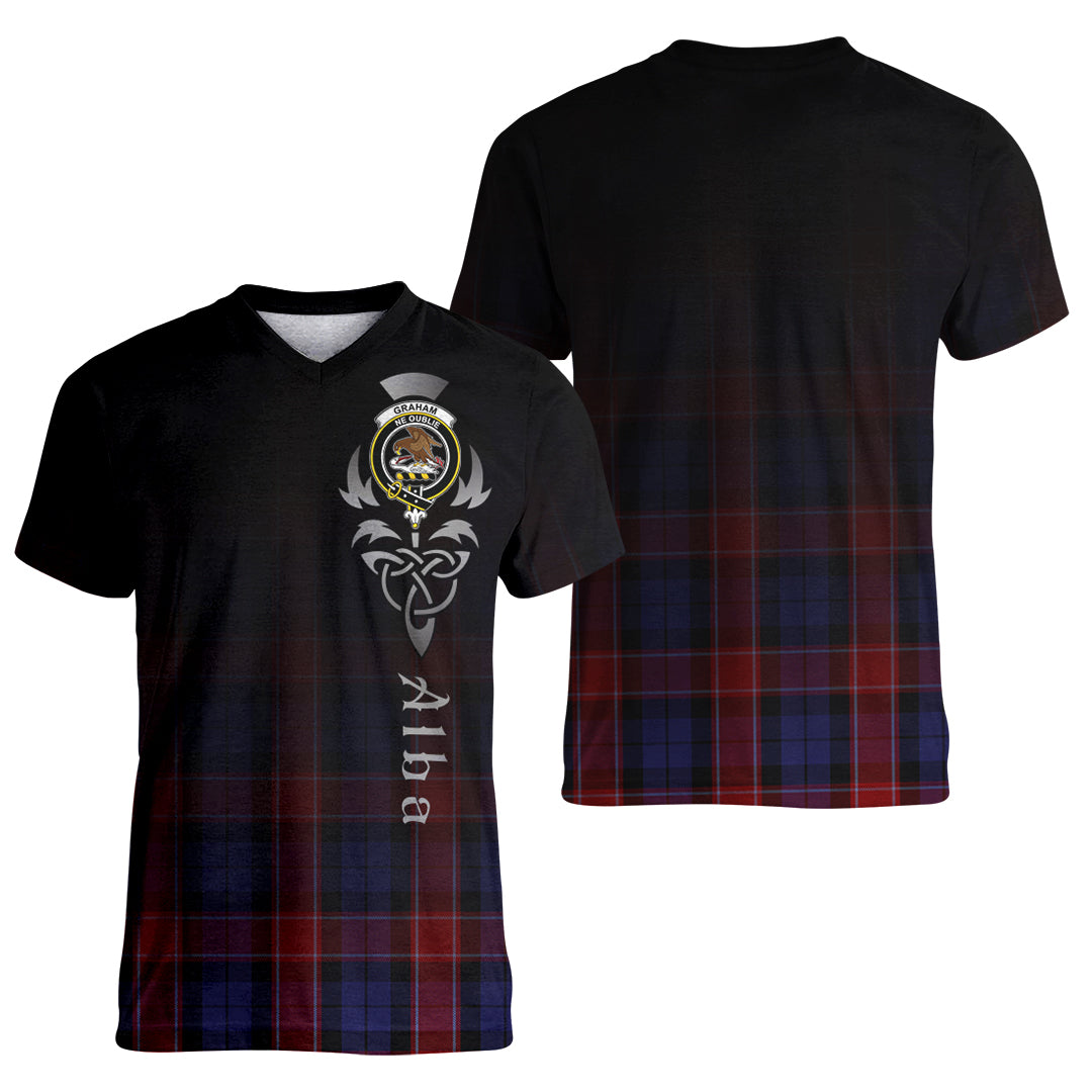 Printivon Graham of Menteith Red Tartan Crest Alba Celtic T Shirt