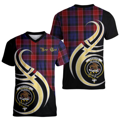 Printivon Graham of Menteith Red Tartan Crest Believe In Me T Shirt