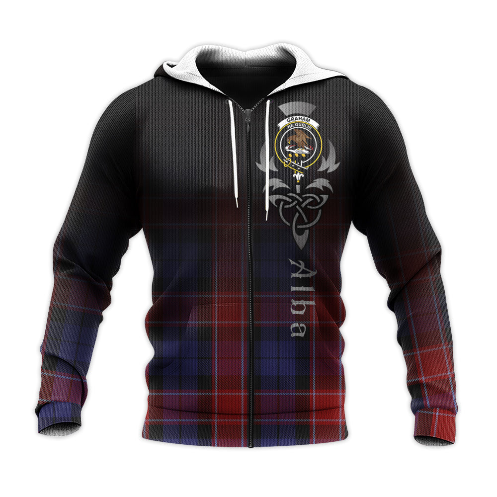 Printivon Graham Of Menteith Red Tartan Crest Alba Celtic Hoodie
