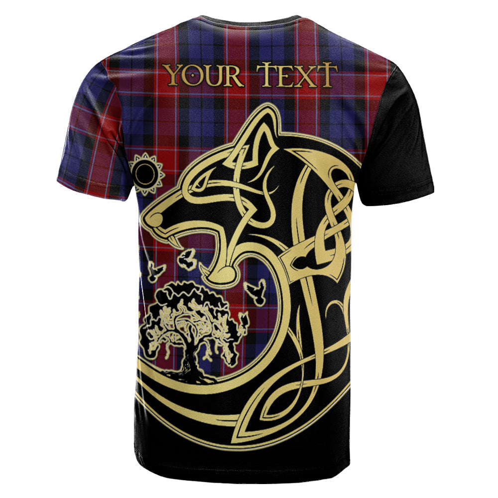 Printivon Graham of Menteith Red Crest Celtic Wolf Tartan T Shirt Custom Your Text