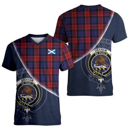 Printivon Graham of Menteith Red Tartan Scottish Crest T Shirt