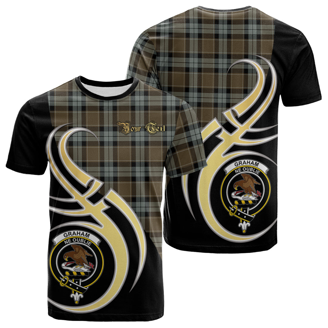 Printivon Graham of Menteith Weathered Tartan Crest Believe In Me T Shirt