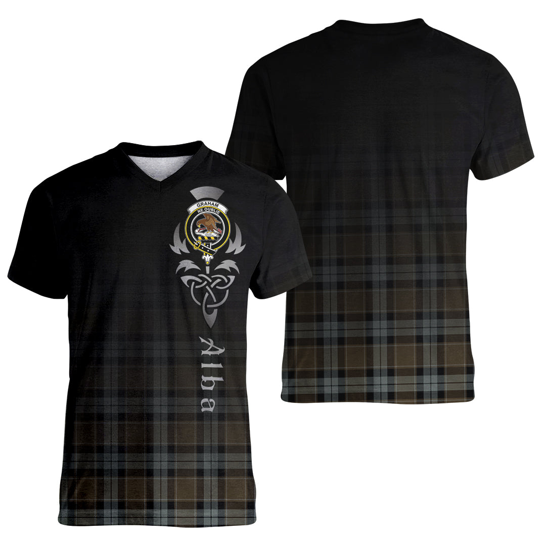 Printivon Graham of Menteith Weathered Tartan Crest Alba Celtic T Shirt