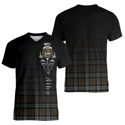 Printivon Graham of Menteith Weathered Tartan Crest Alba Celtic T Shirt
