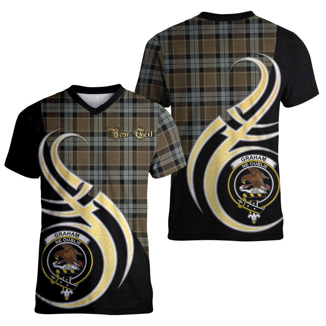 Printivon Graham of Menteith Weathered Tartan Crest Believe In Me T Shirt