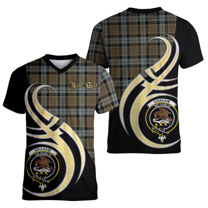 Printivon Graham of Menteith Weathered Tartan Crest Believe In Me T Shirt