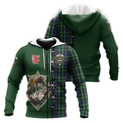 Printivon Graham Of Montrose Tartan Hoodie Lion Rampant And Celtic Thistle Style