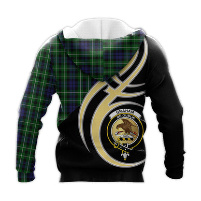 Printivon Graham Of Montrose Clan Believe In Me Crest Tartan Knitted Hoodie Custom Your Text