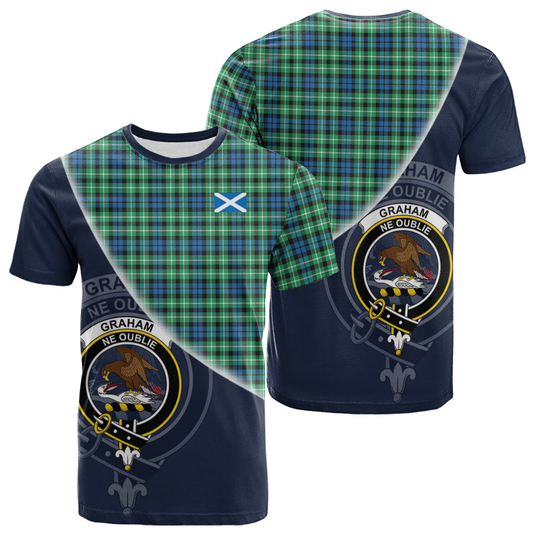 Printivon Graham of Montrose Ancient Tartan Scottish Crest T Shirt