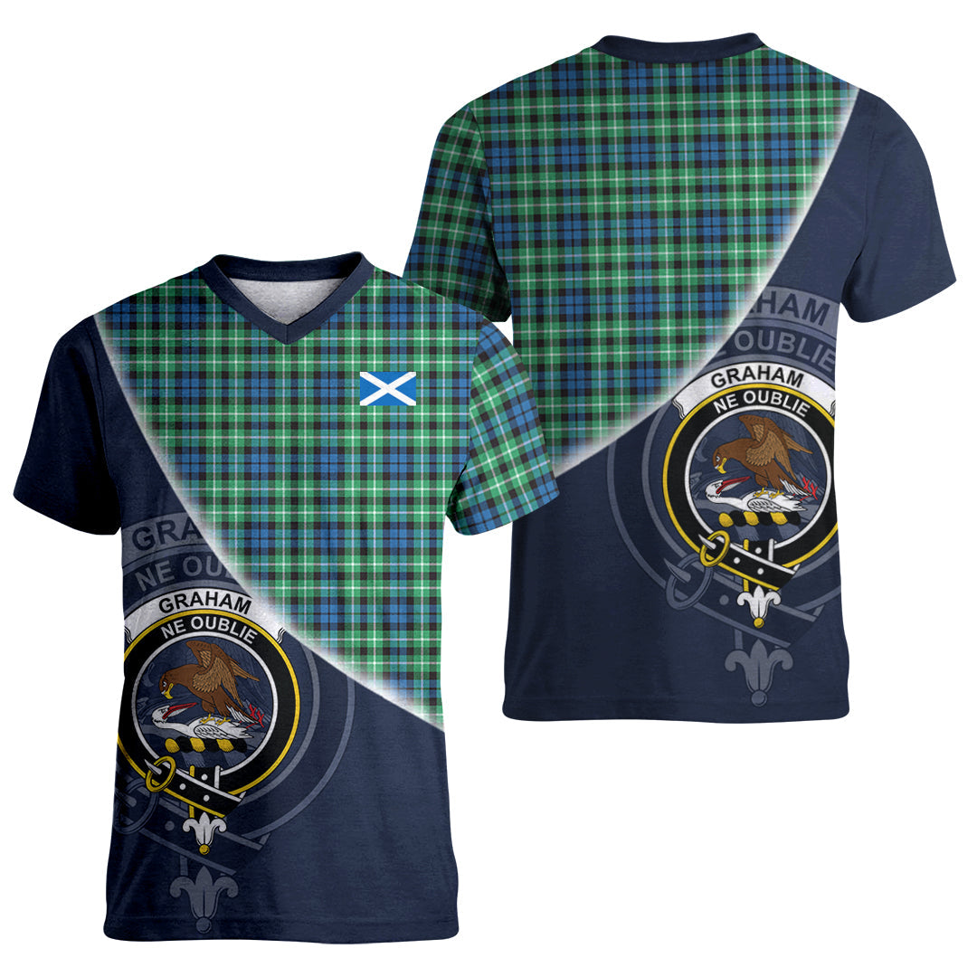 Printivon Graham of Montrose Ancient Tartan Scottish Crest T Shirt