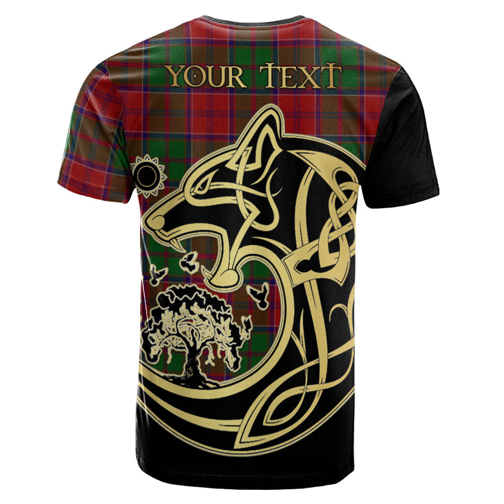 Printivon Grant Crest Celtic Wolf Tartan T Shirt Custom Your Text