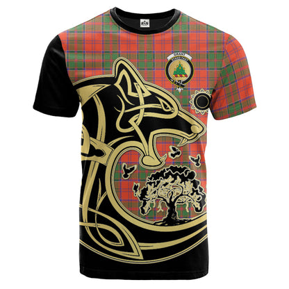 Printivon Grant Ancient Crest Celtic Wolf Tartan T Shirt Custom Your Text