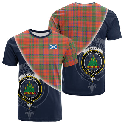 Printivon Grant Ancient Tartan Scottish Crest T Shirt
