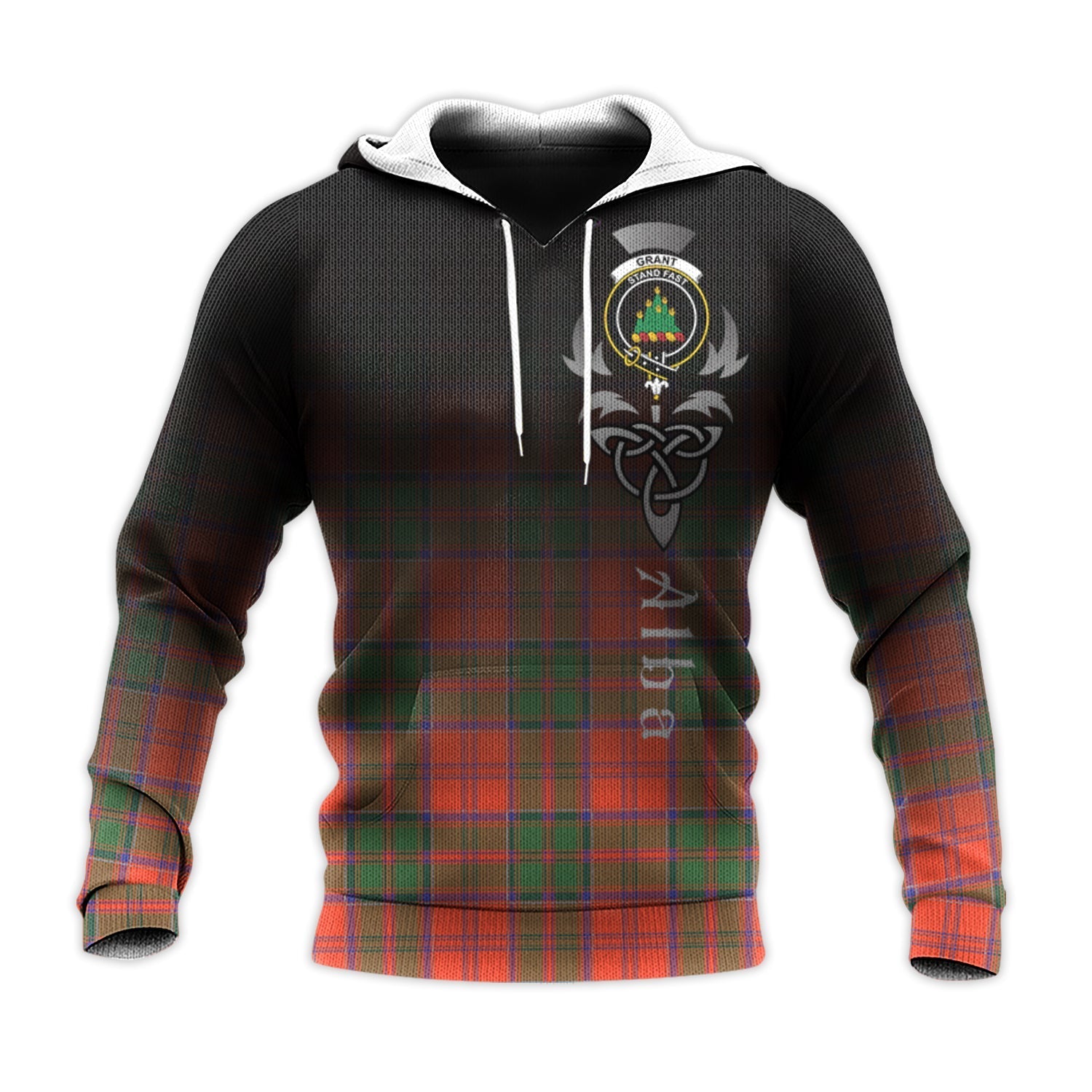 Printivon Grant Ancient Tartan Crest Alba Celtic Hoodie