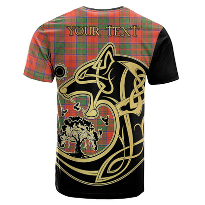 Printivon Grant Ancient Crest Celtic Wolf Tartan T Shirt Custom Your Text
