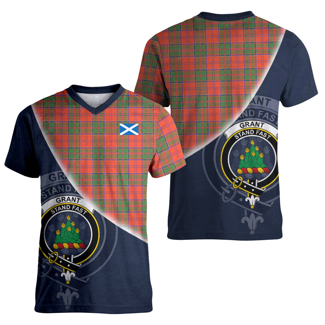 Printivon Grant Ancient Tartan Scottish Crest T Shirt