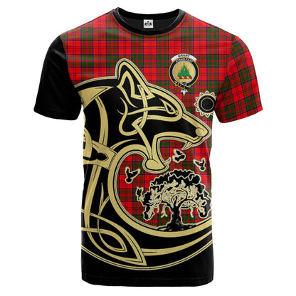 Printivon Grant Modern Crest Celtic Wolf Tartan T Shirt Custom Your Text