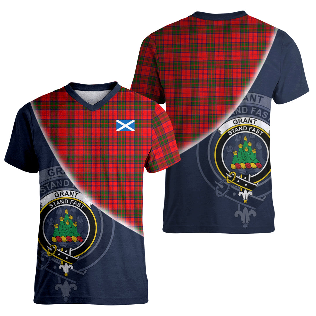 Printivon Grant Modern Tartan Scottish Crest T Shirt