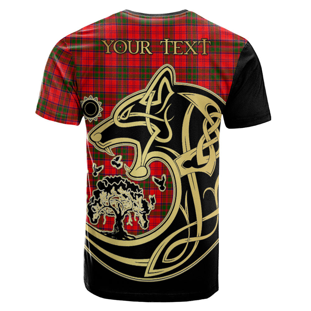 Printivon Grant Modern Crest Celtic Wolf Tartan T Shirt Custom Your Text