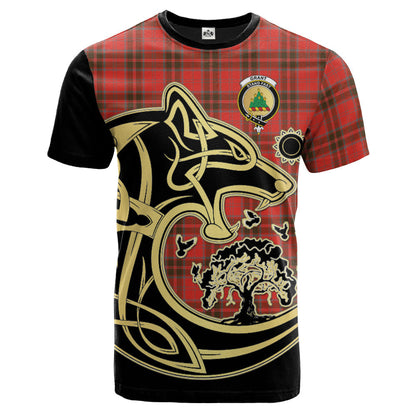 Printivon Grant Weathered Crest Celtic Wolf Tartan T Shirt Custom Your Text