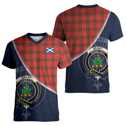 Printivon Grant Weathered Tartan Scottish Crest T Shirt