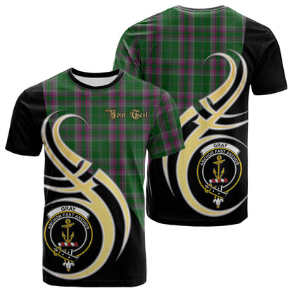 Printivon Gray Hunting Tartan Crest Believe In Me T Shirt