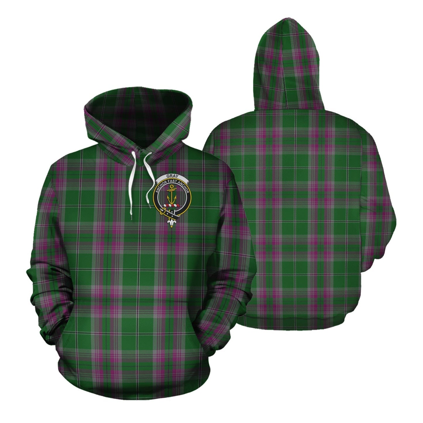 Printivon Gray Hunting Tartan Hoodie