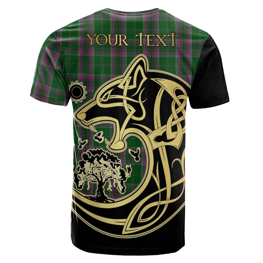 Printivon Gray Hunting Crest Celtic Wolf Tartan T Shirt Custom Your Text