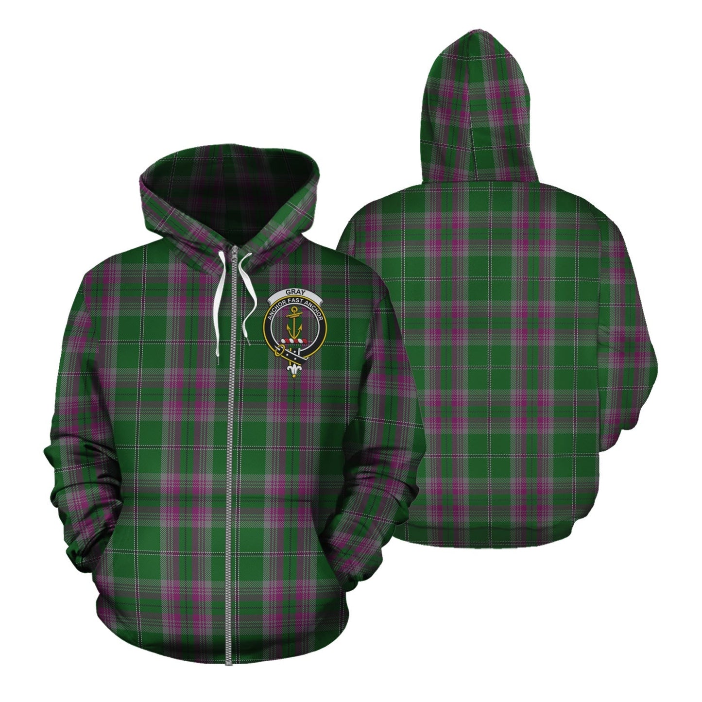 Printivon Gray Hunting Tartan Hoodie