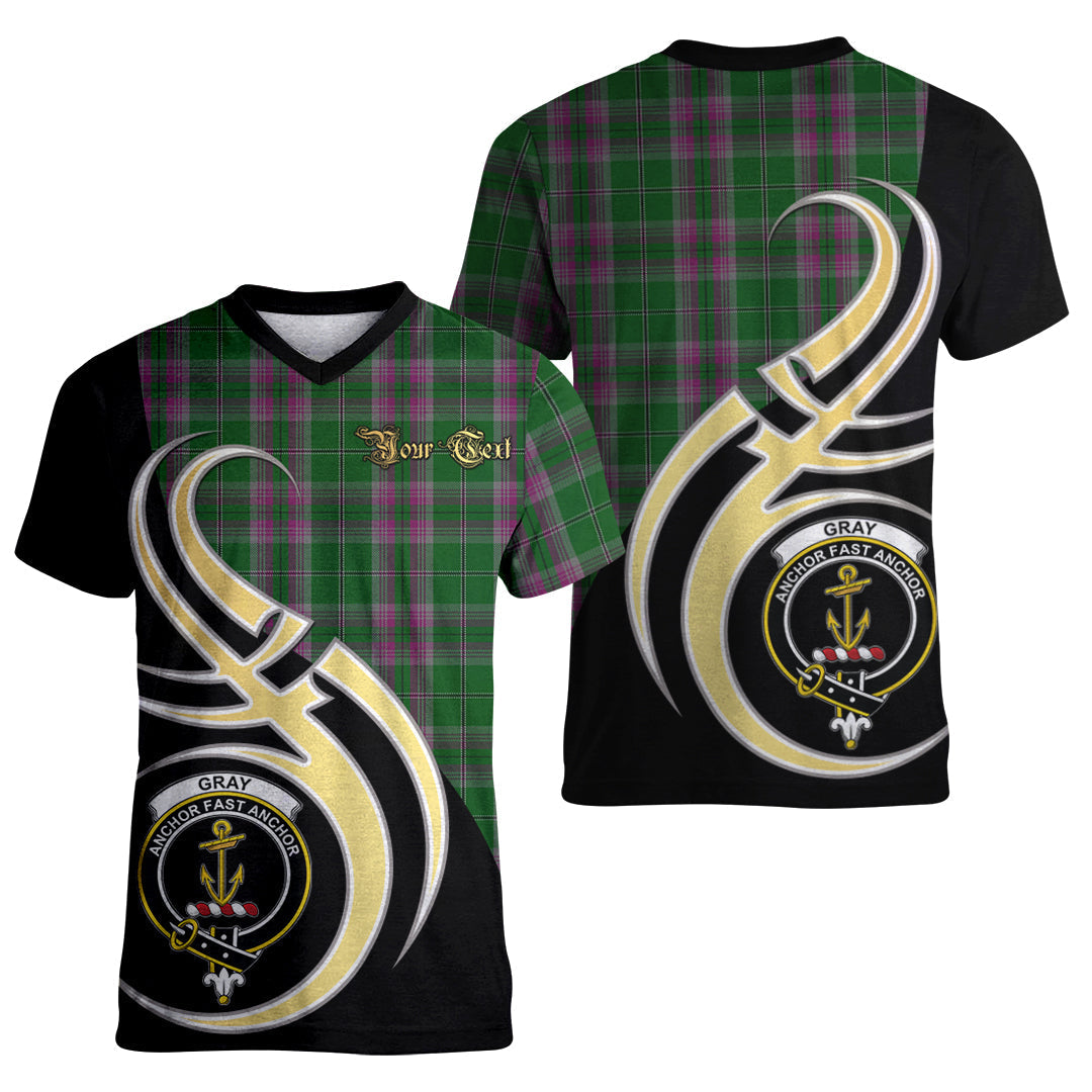 Printivon Gray Hunting Tartan Crest Believe In Me T Shirt
