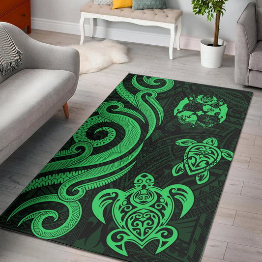 Tonga Area Rug Green Tentacle Turtle