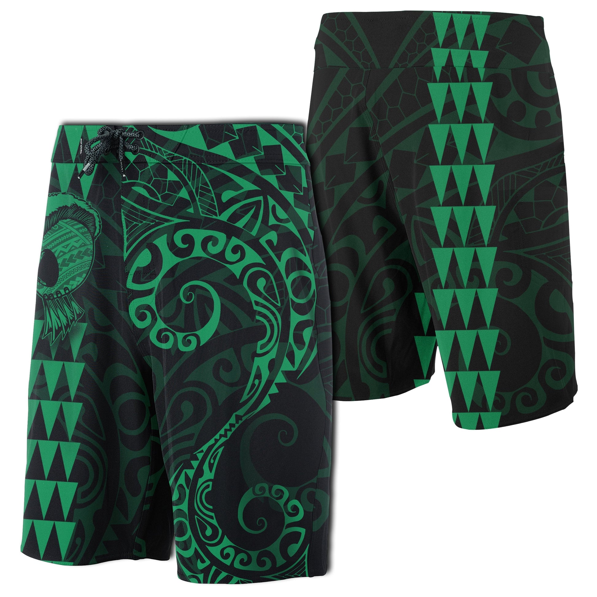 Hawaii Polynesian Warrior Board Shorts Green