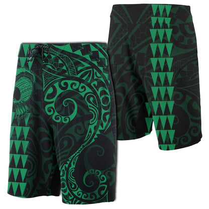 Hawaii Polynesian Warrior Board Shorts Green