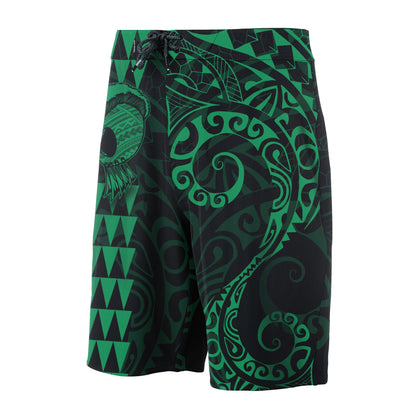 Hawaii Polynesian Warrior Board Shorts Green