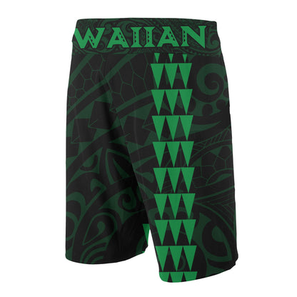 Hawaii Polynesian Warrior Board Shorts Green V.2