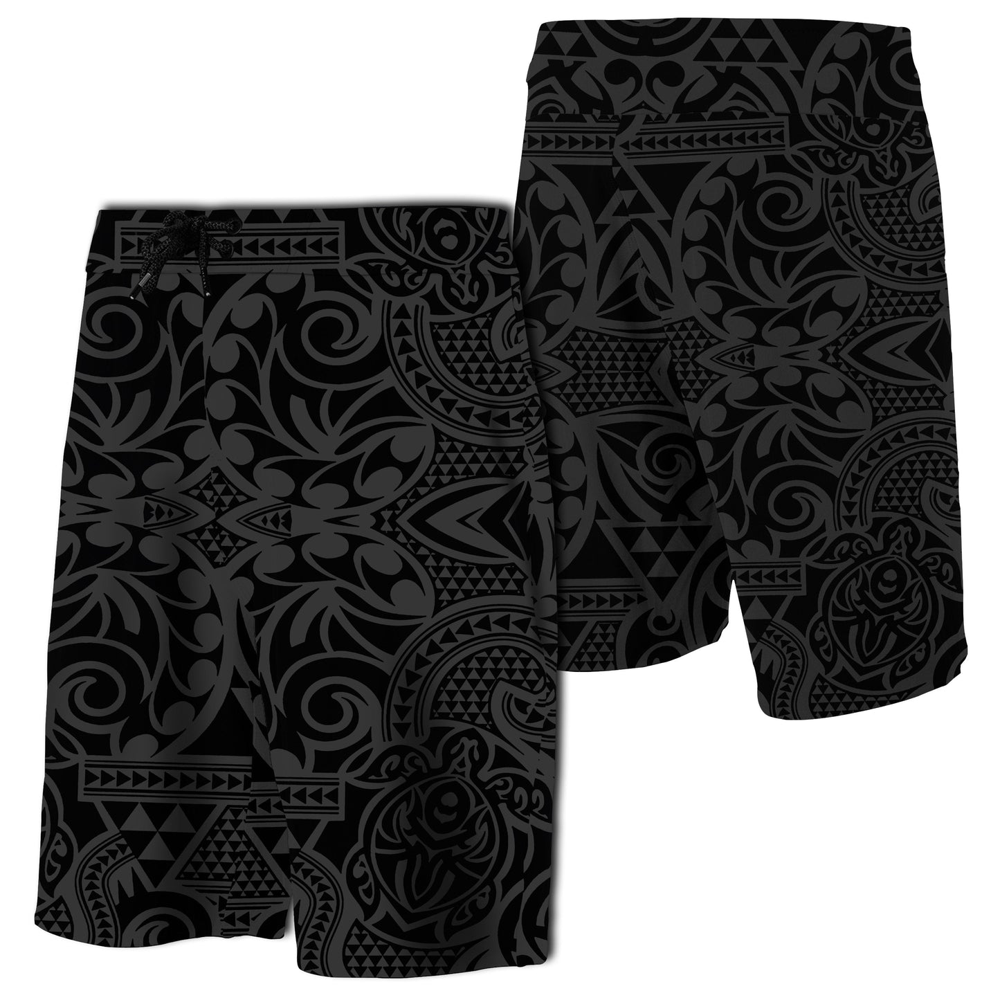 Hawaii Polynesian Tribal Turtle Board Shorts Grey