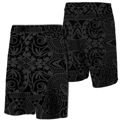 Hawaii Polynesian Tribal Turtle Board Shorts Grey