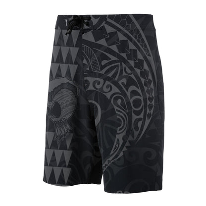 Hawaii Polynesian Warrior Board Shorts Grey V.2