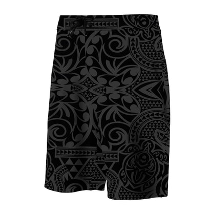 Hawaii Polynesian Tribal Turtle Board Shorts Grey