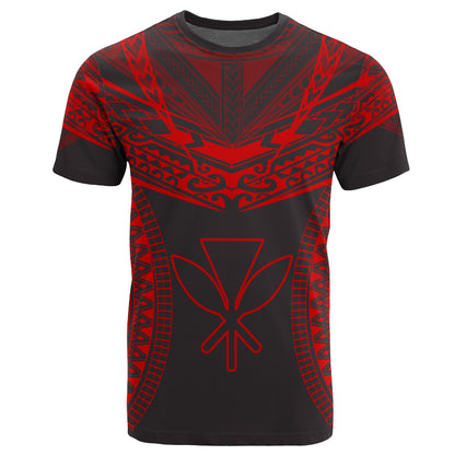 Hawaiian Kanaka Map Football Jersey T Shirt Grey And Red Roger Style AH