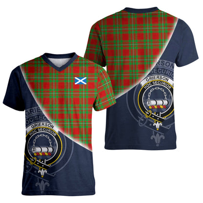 Printivon Grierson Tartan Scottish Crest T Shirt