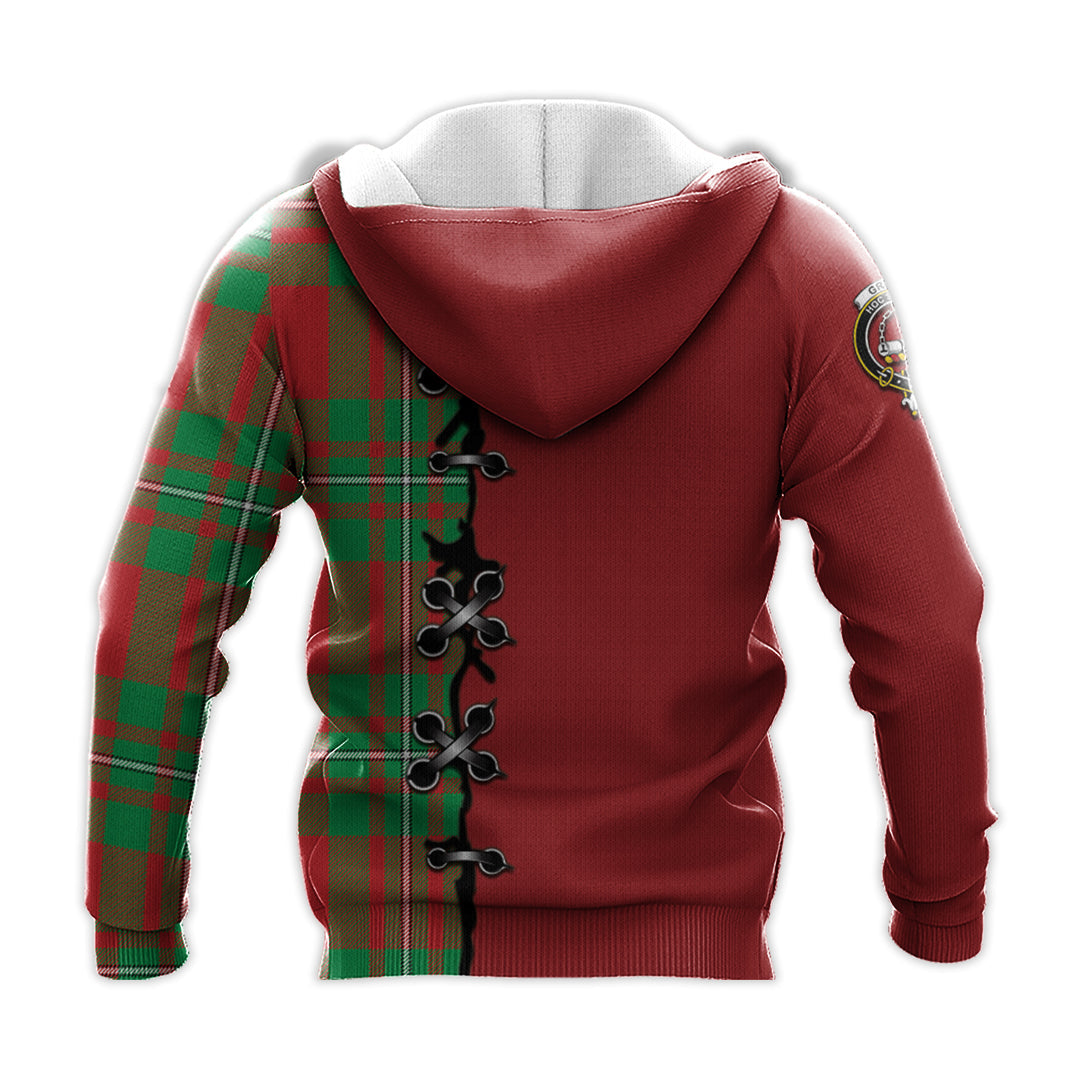 Printivon Grierson Tartan Hoodie Lion Rampant And Celtic Thistle Style