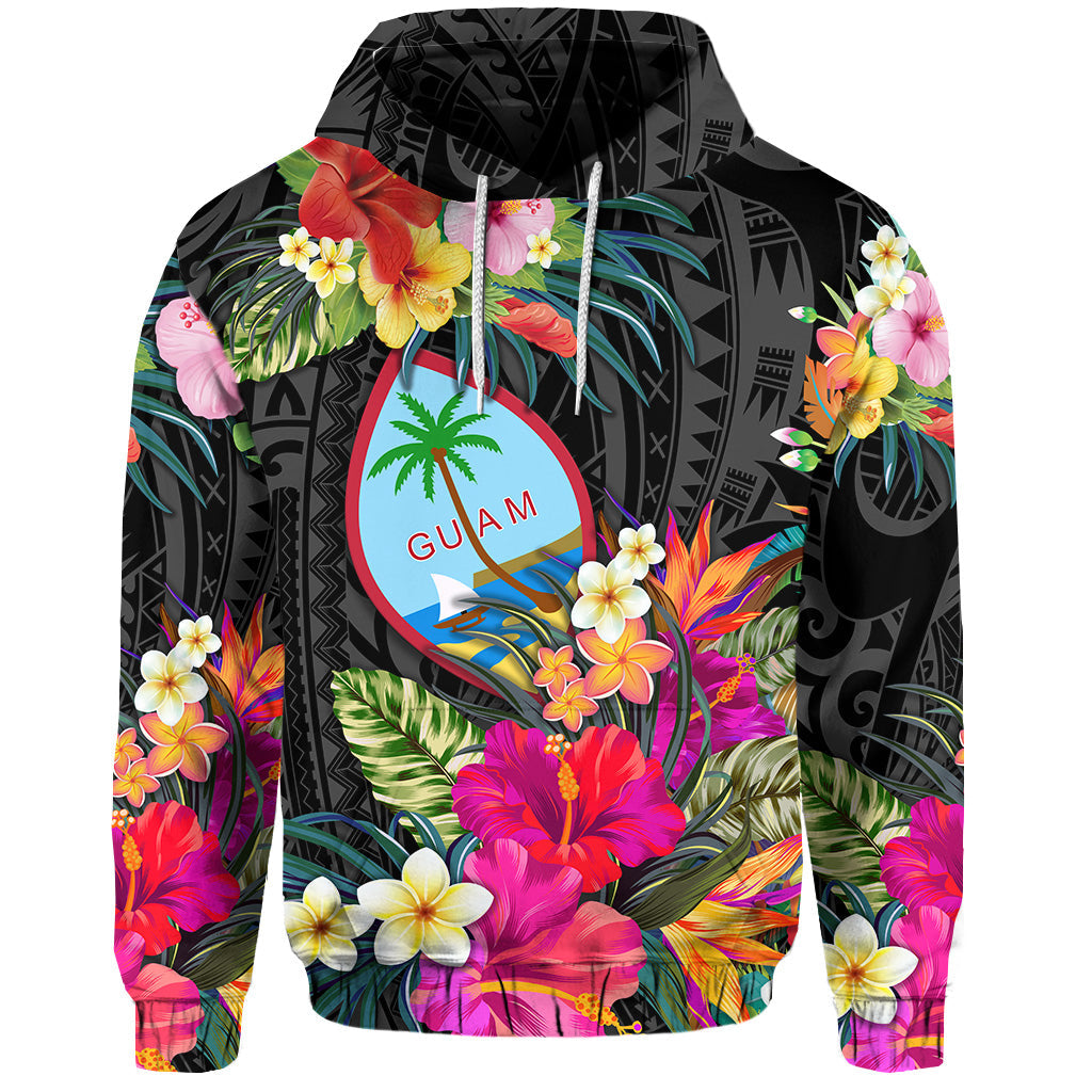 Guam Polynesian Hoodie/ Zip Hoodie Tropical Flowers Colorful Vibes